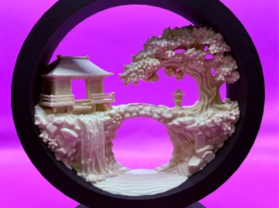 Cliffside Waterfall Tea House Diorama